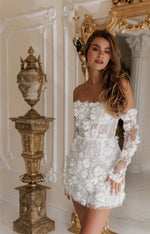 Robe de mariée courte vintage en dentelle - Vignette | StyleVintage™ 