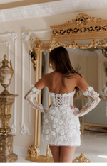 Robe de mariée courte vintage en dentelle - Vignette | StyleVintage™ 