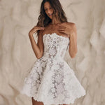 Robe de mariage courte vintage en dentelle - Vignette | StyleVintage™ 