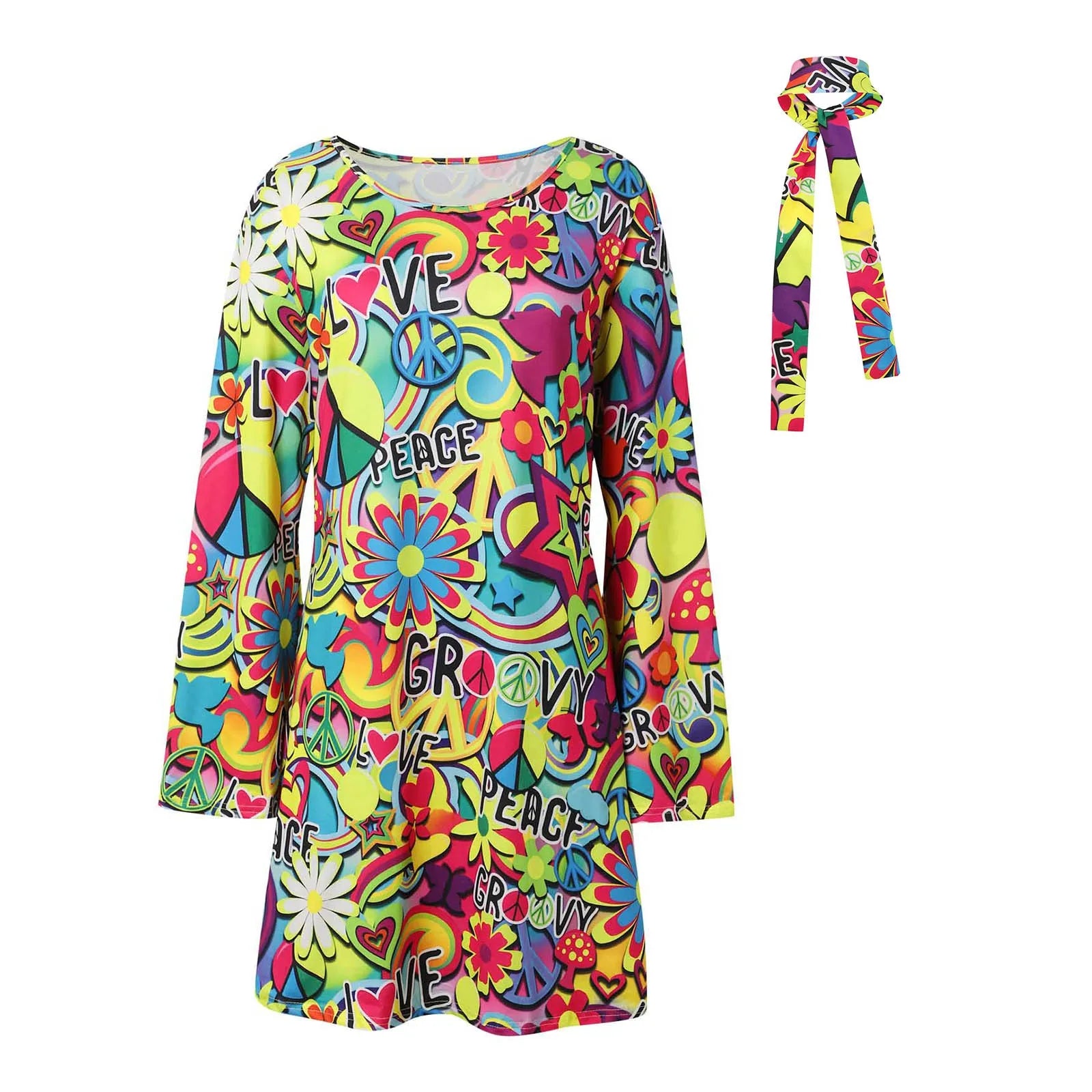 Robe de soirée hippie vintage jaune