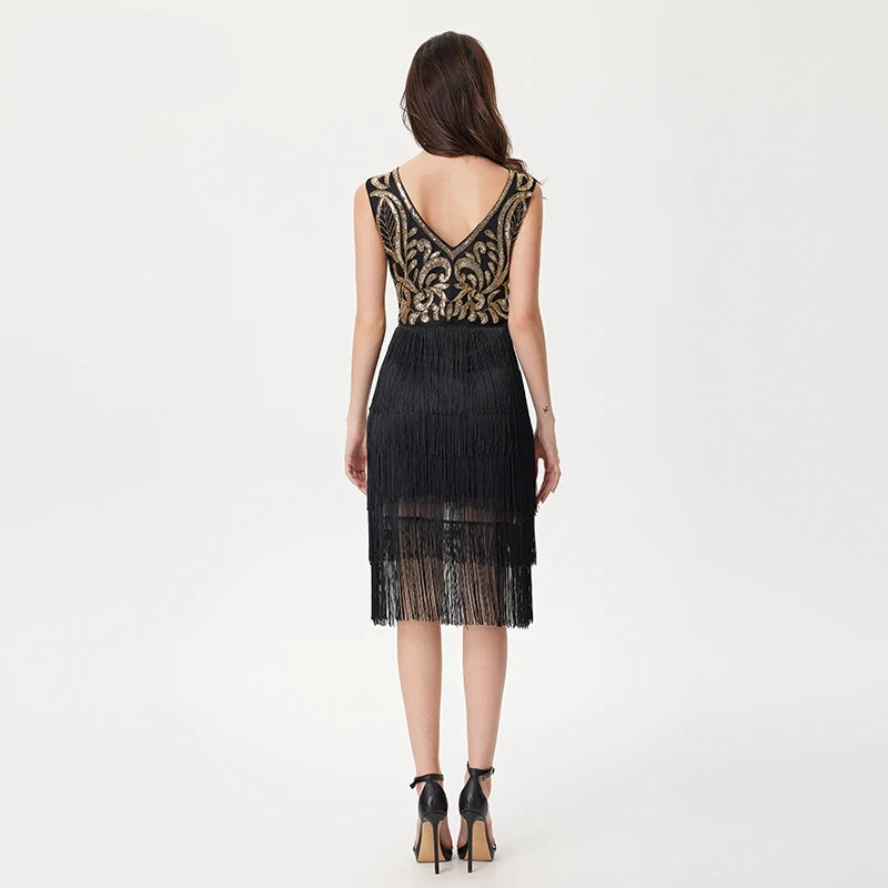 Robe de soirée vintage 20's dos