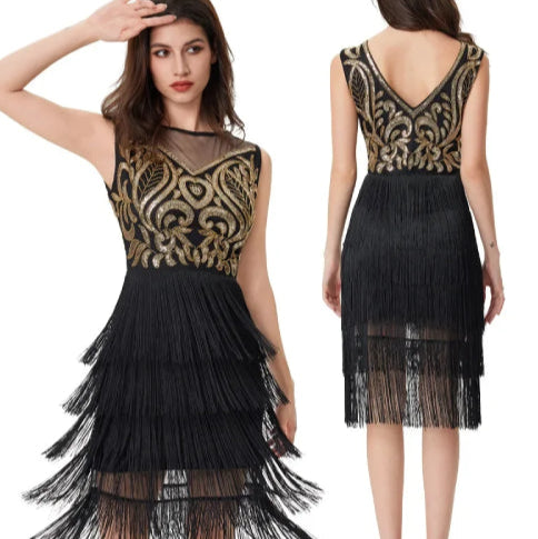 Robe de soirée vintage 20's dos avant
