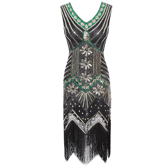 Robe de soirée vintage année 20 noir