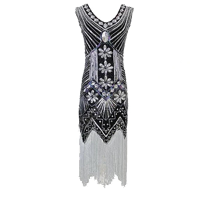 Robe de soirée vintage année 20 paillette