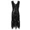 Robe de soirée vintage année 20 tout noir