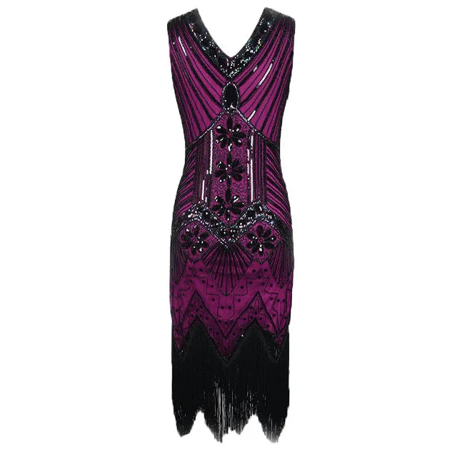 Robe de soirée vintage année 20 violet