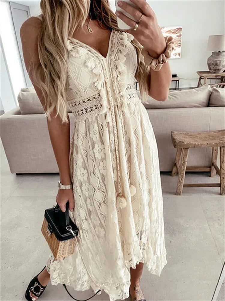 Robe dentelle vintage ivoire