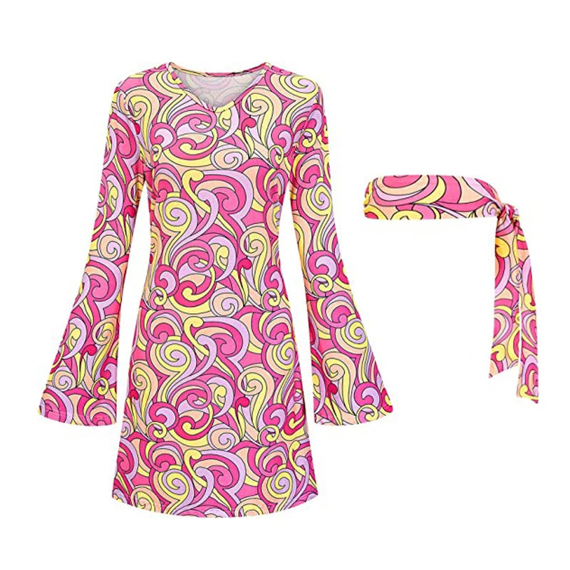 Robe hippie courte vintage pale