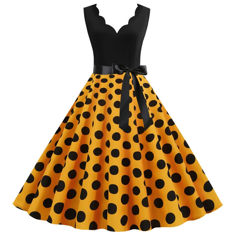Robe vintage année 50 jaune