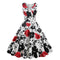 Robe vintage chic rouge noir