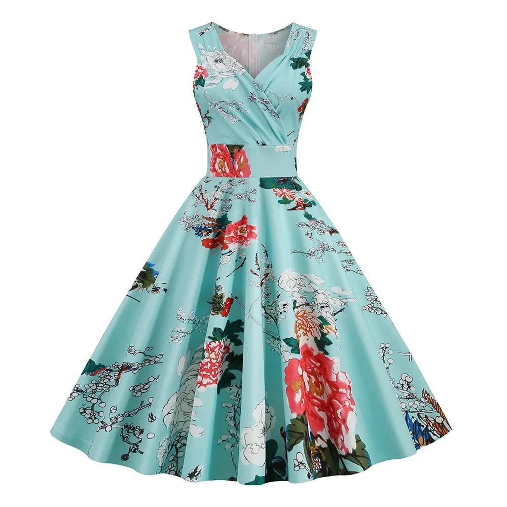 Robe vintage chic turquoise