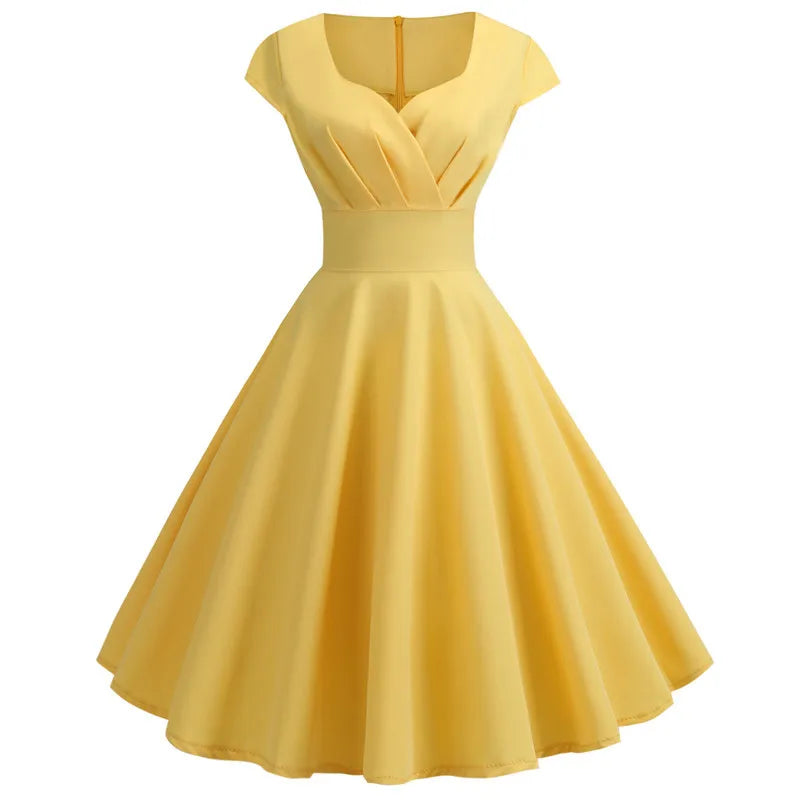 Robe vintage femme jaune