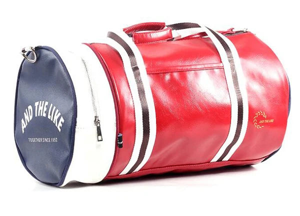 Sac de sport vintage bleu rouge