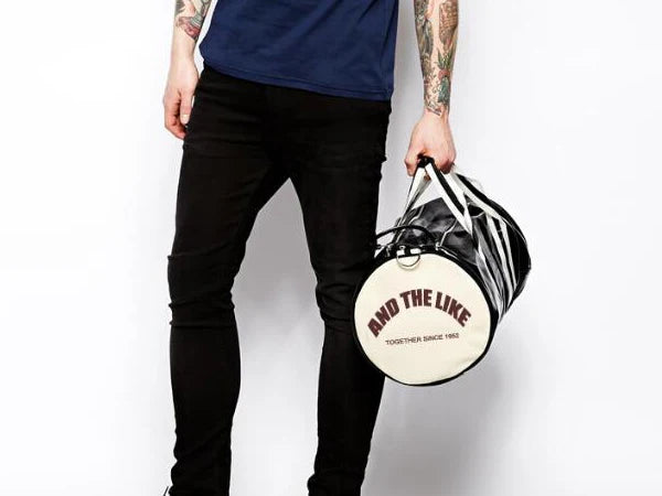 Sac de sport vintage noir blanc