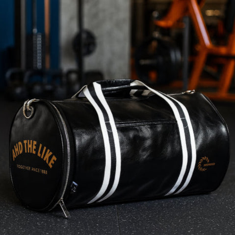 Sac de sport vintage noir blanc tri