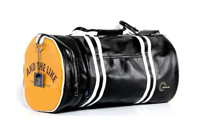 Sac de sport vintage noir jaune