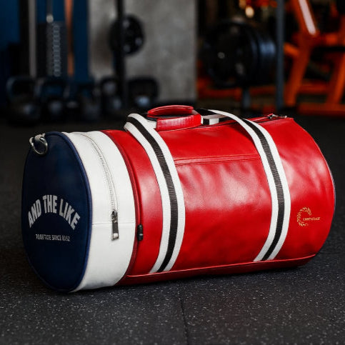 Sac de sport vintage rouge blanc