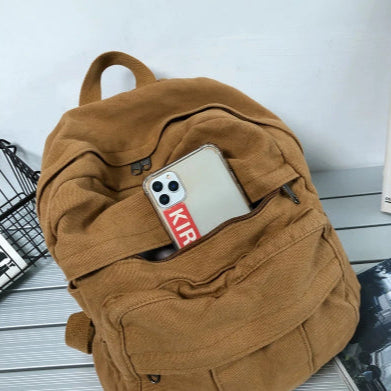 Sac à dos en tissu vintage face