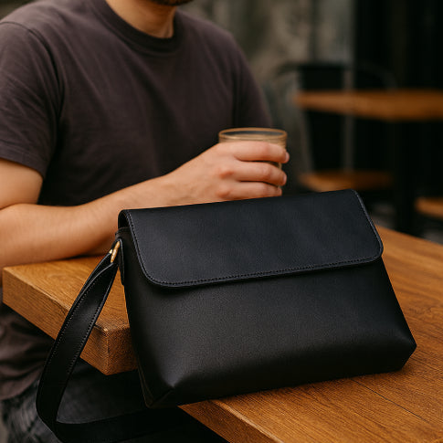 Sac homme vintage noir café
