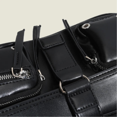 Sac à main en cuir vintage gros plan 