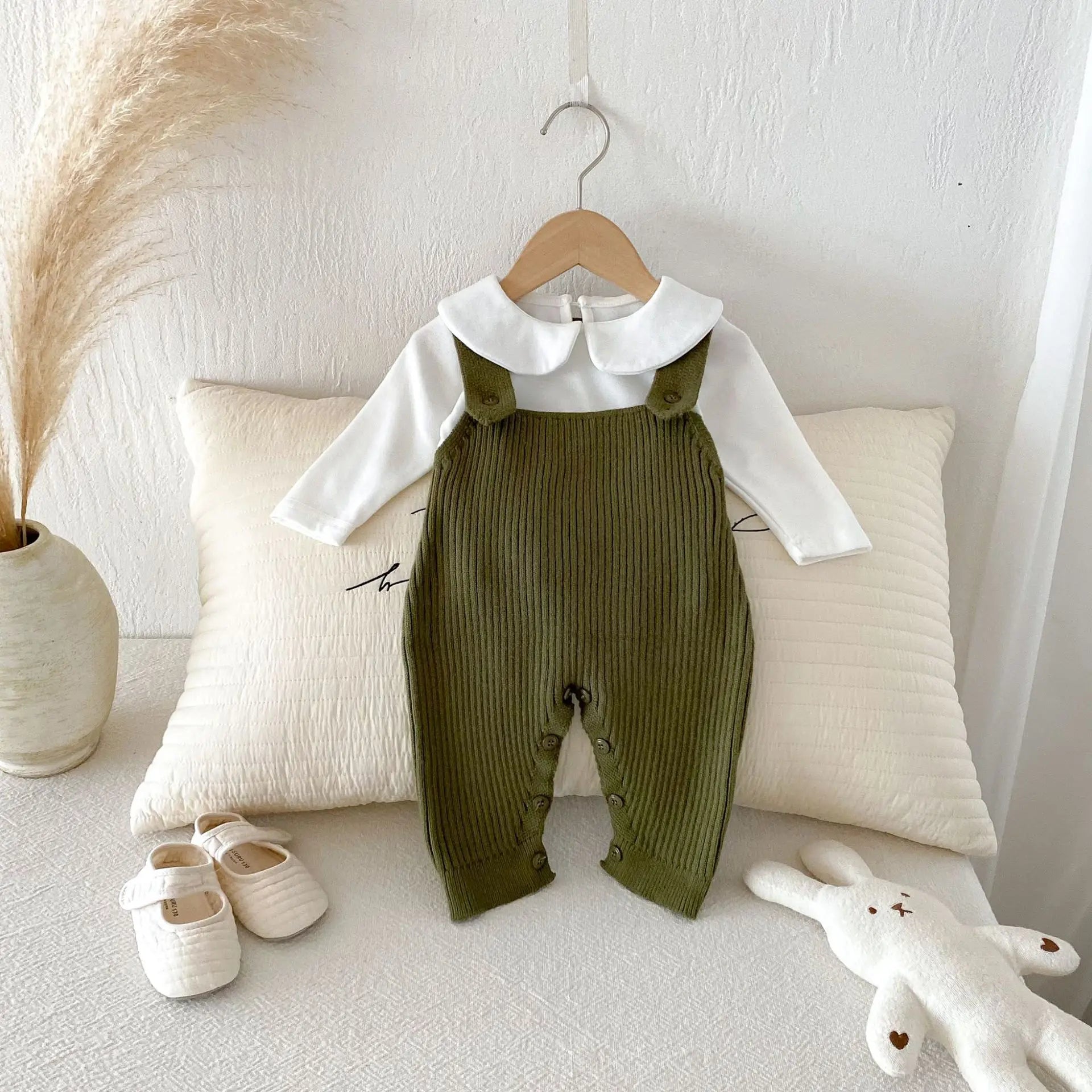 Salopette enfant vintage vert
