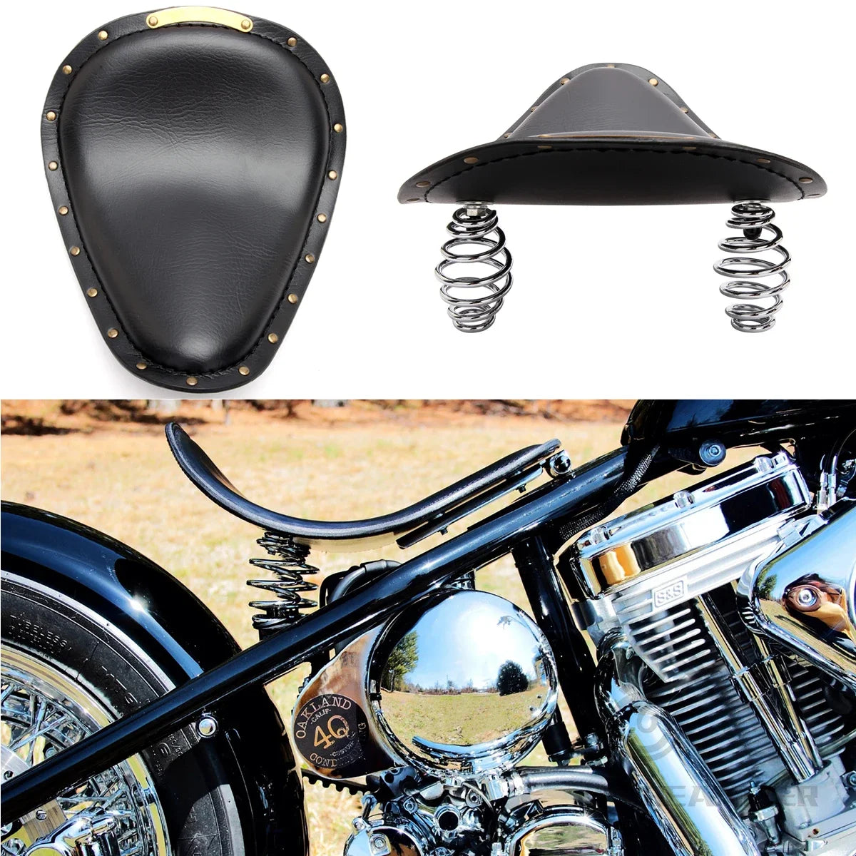 Selle moto vintage noir harley 