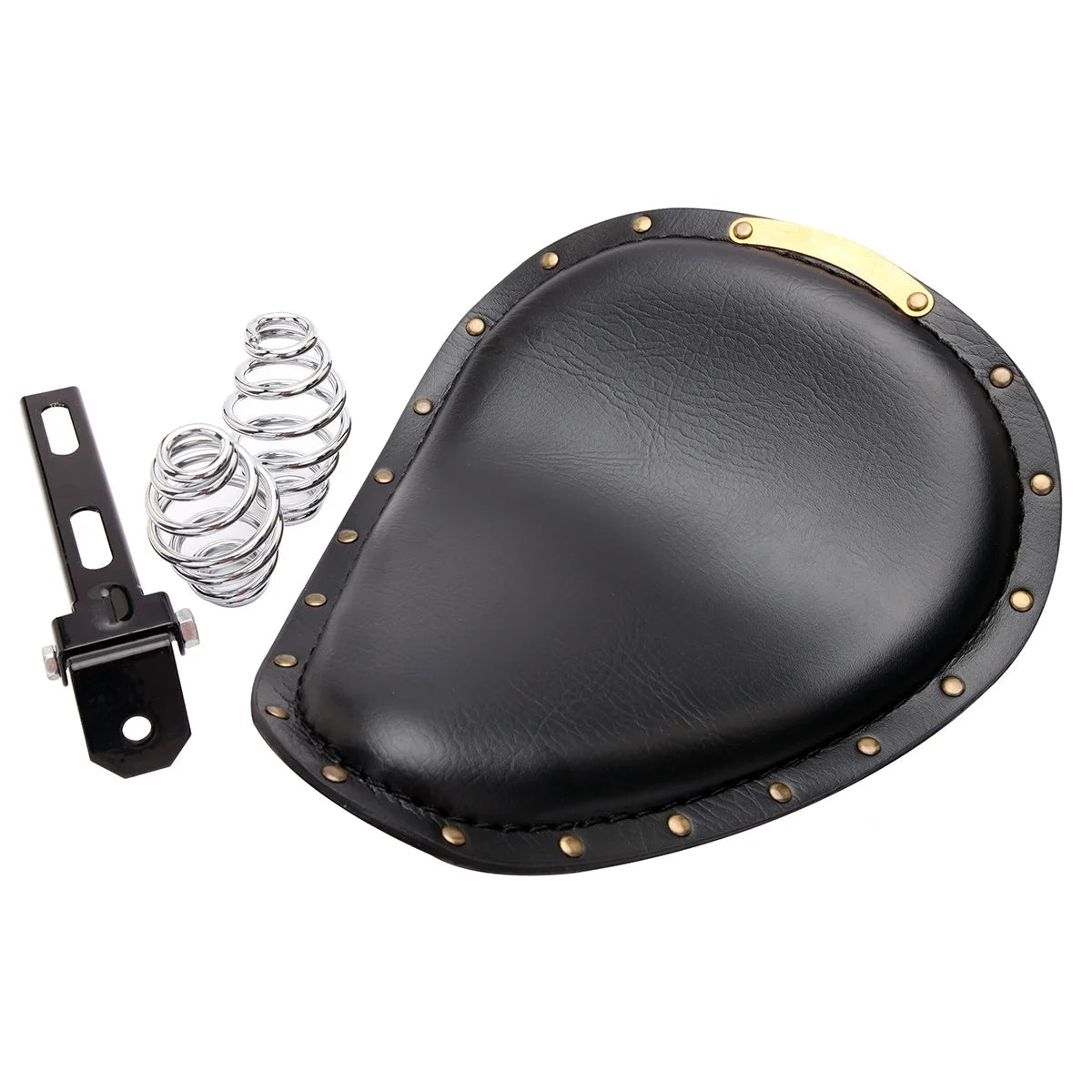 Selle moto vintage noir ressort