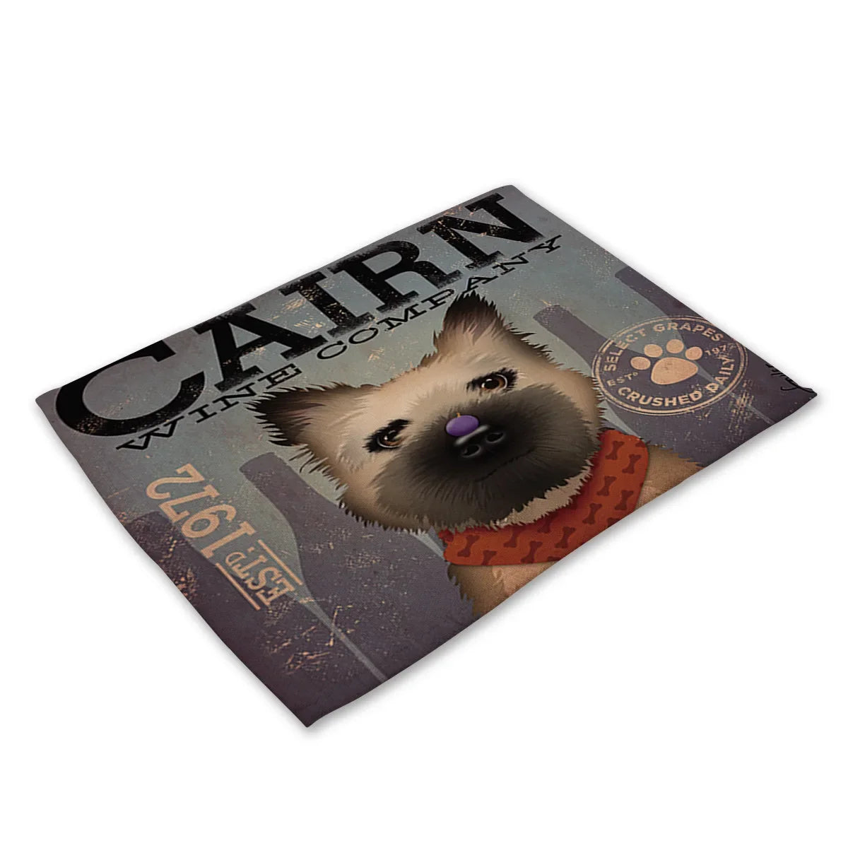 Set de table vintage chien vin