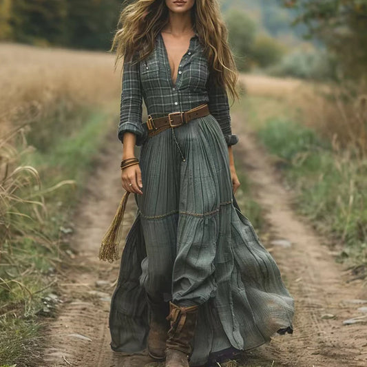 Robe bohème vert
