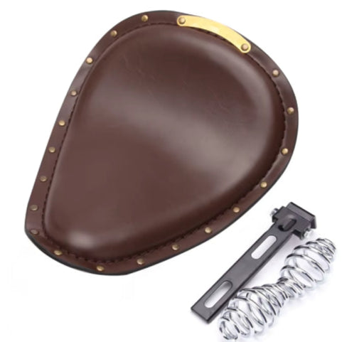 Siège moto vintage marron cuir