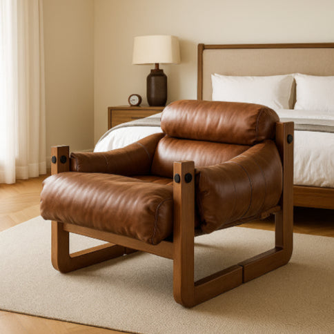 Sofa en cuir de luxe vintage  tapis 