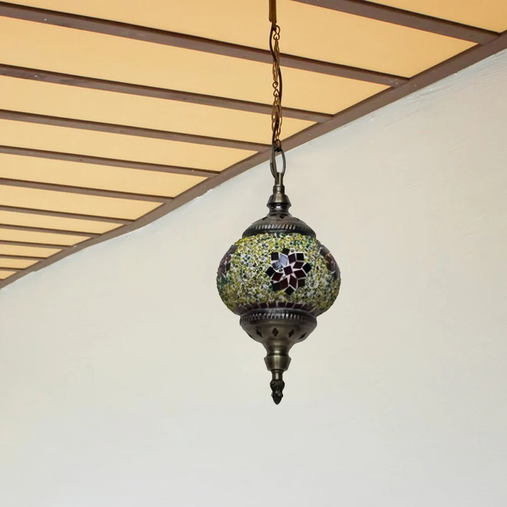 Suspendu lampe mosaïque style orientale vintage
