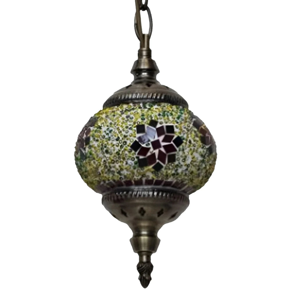 Suspendu lampe mosaïque style orientale vintage vert 