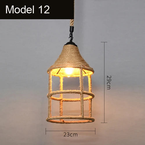 Suspension corde vintage lampe