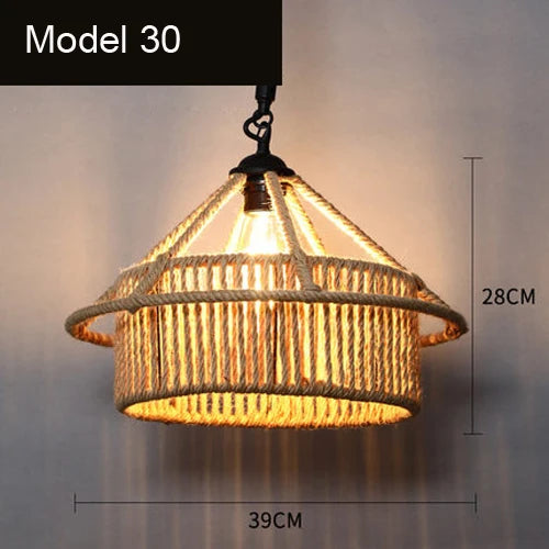 Suspension corde vintage maison