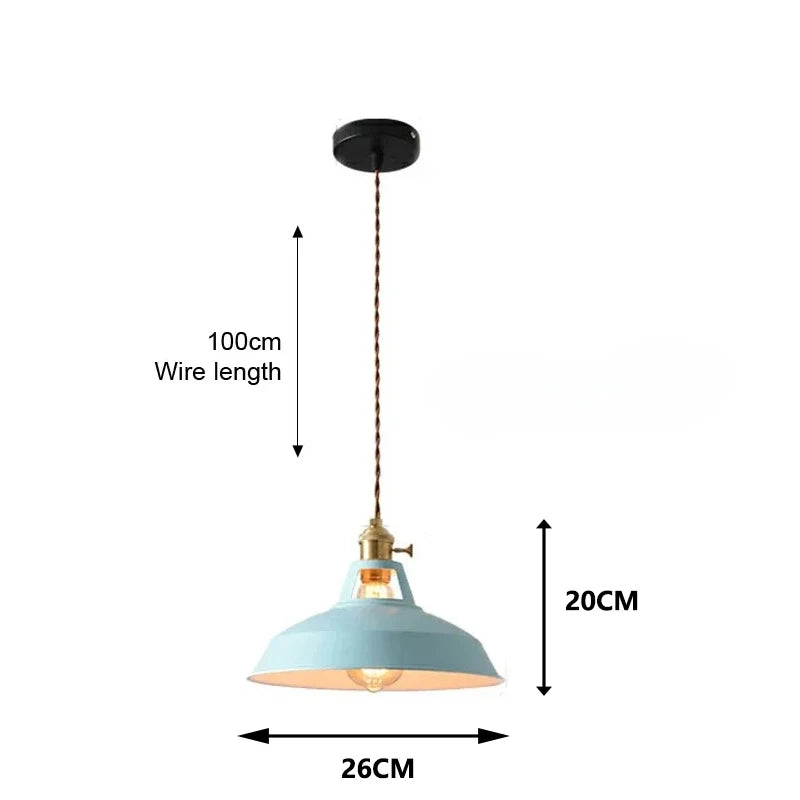 Suspension cuisine vintage bleu clair