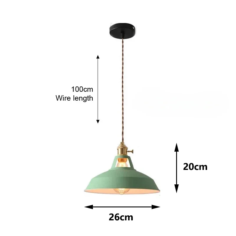 Suspension cuisine vintage vert long