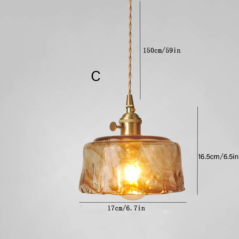 Suspension en verre 17 cm