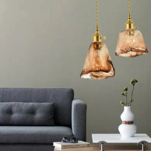 Suspension en verre vintage salon