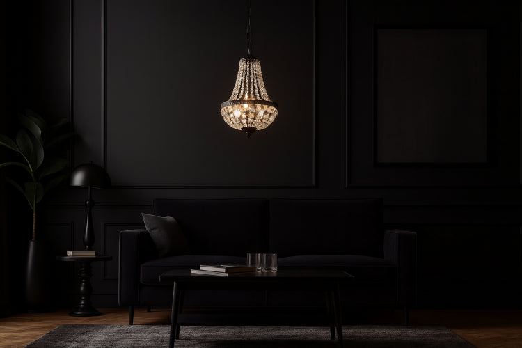 Suspension rétro nordique vintage fer noir 