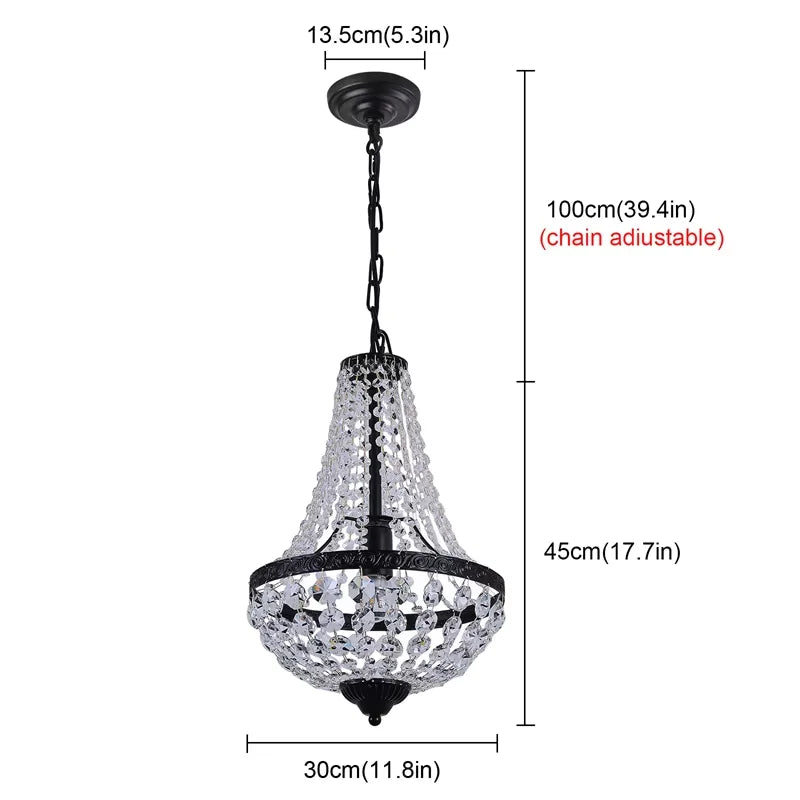 Suspension rétro nordique vintage tailles noir 