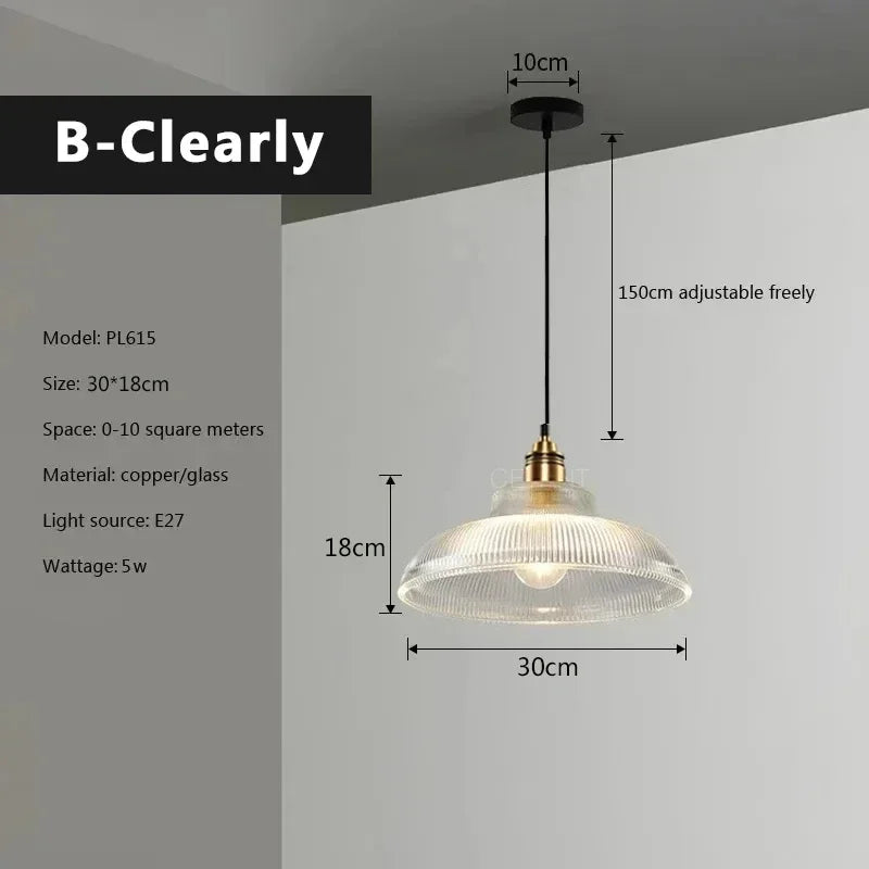 Suspension vintage nordique transparent