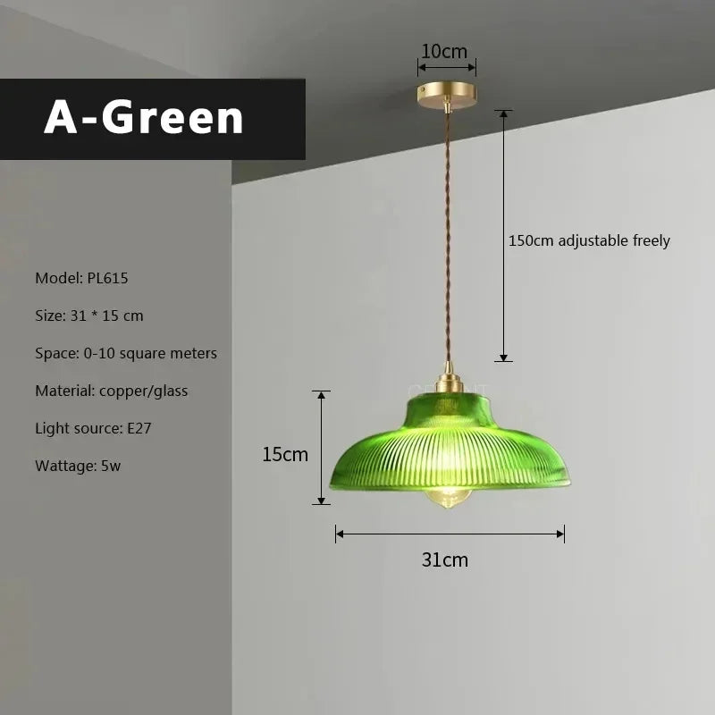 Suspension vintage nordique vert