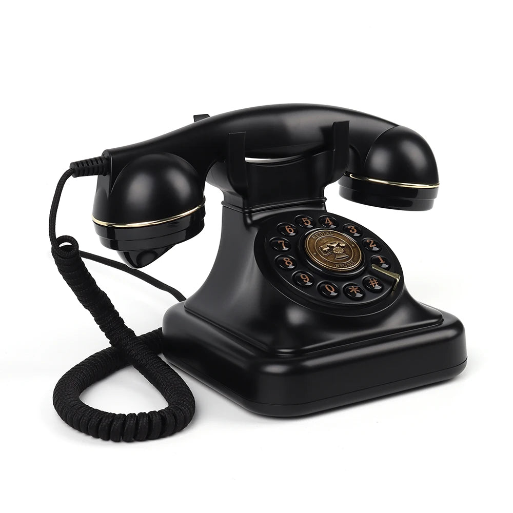 Téléphone antique vintage fond blanc