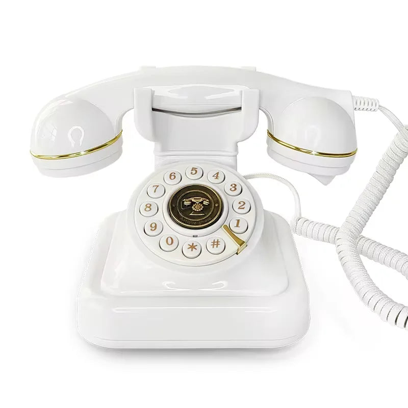 Téléphone fixe vintage blanc