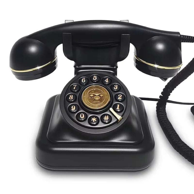 Téléphone fixe vintage noir