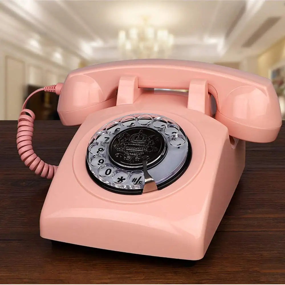 Téléphone rouge vintage rose
