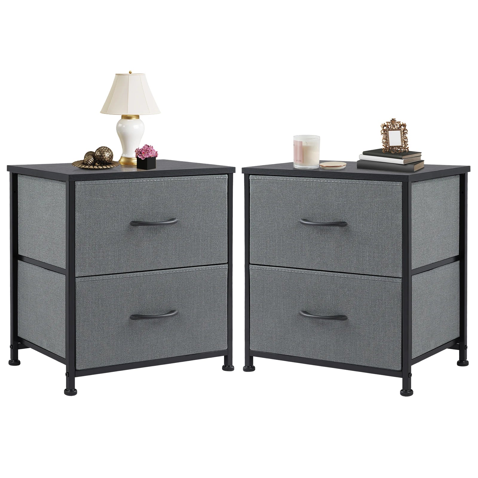 Table chevet vintage gris