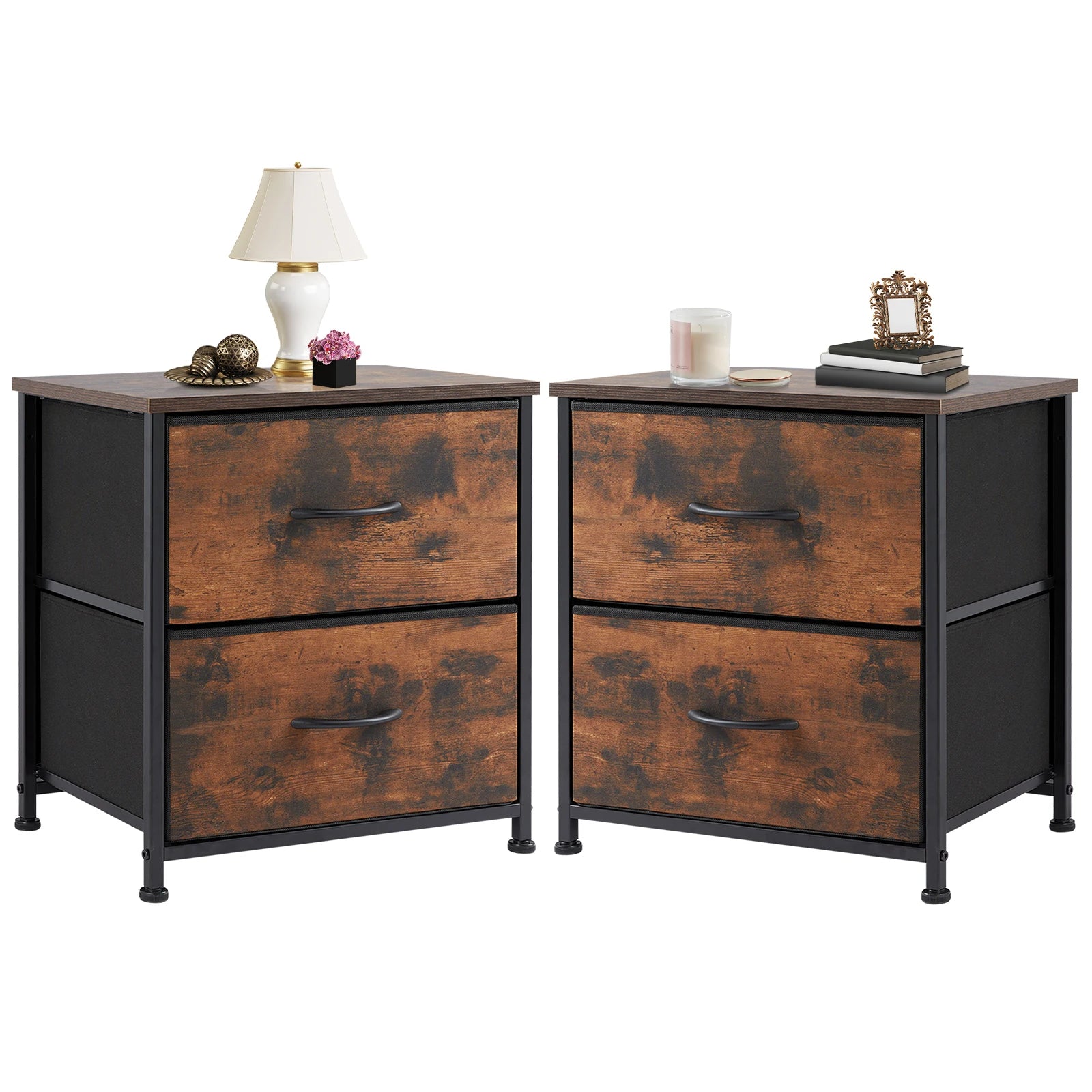 Table chevet vintage marron