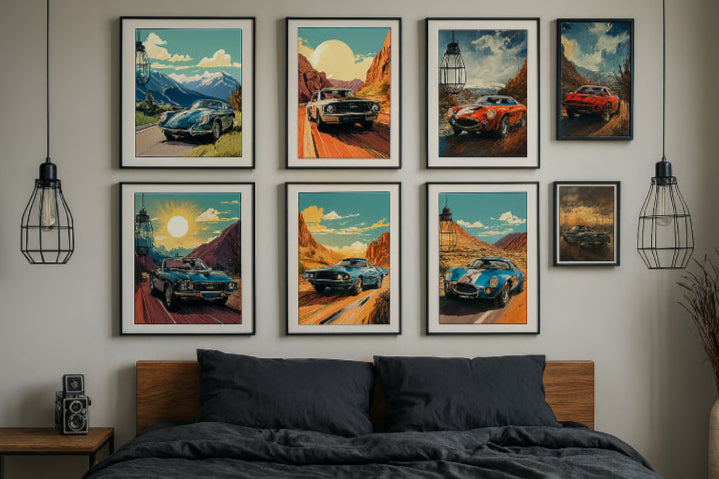Tableau voiture vintage chambre 